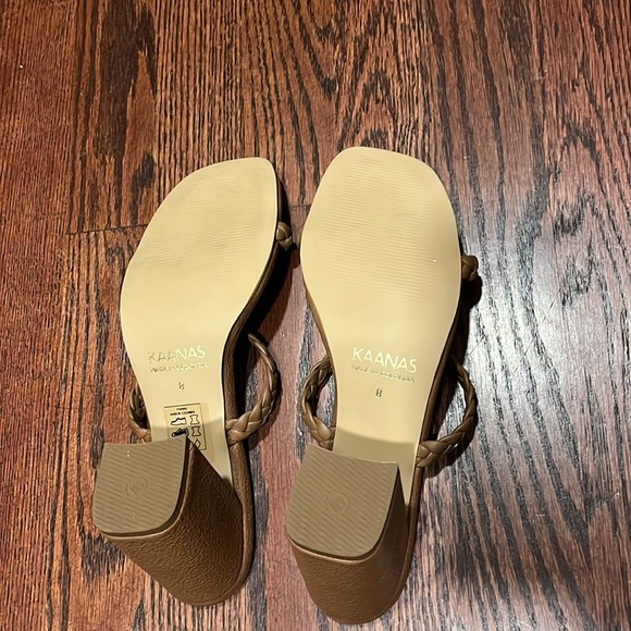 Kaanas Binjai double braid brown heeled sandals size 8 NEW WITHOUT BOX - Picture 6 of 6